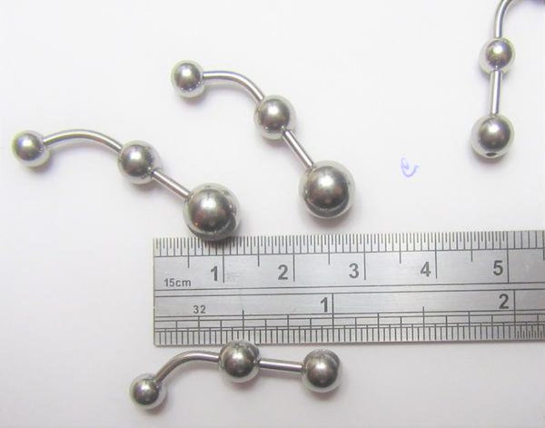 Clitoral Clitorial Clit Hood Bar VCH Vertical Stimulation Balls VCH Ring Bar 14 Gauge 14g Intimate Jewelry image 6