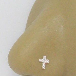 20G Cross Nose Stud L Shape Bent Post Jewelry 20 gauge 20G Nose Jewelry Pin Nostril