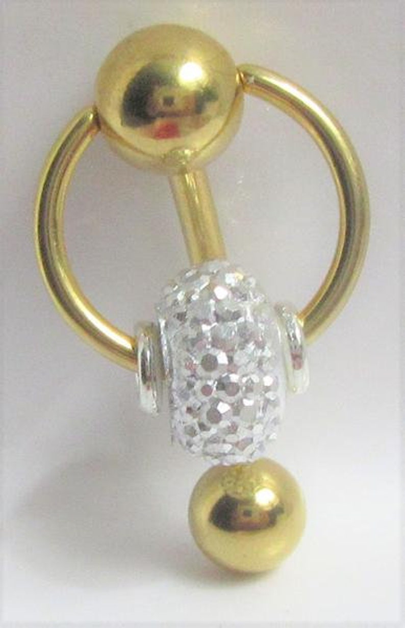 VCH Jewelry Vertical Hood 14k Gold Plated Barbell Hoop Dangle Etsy