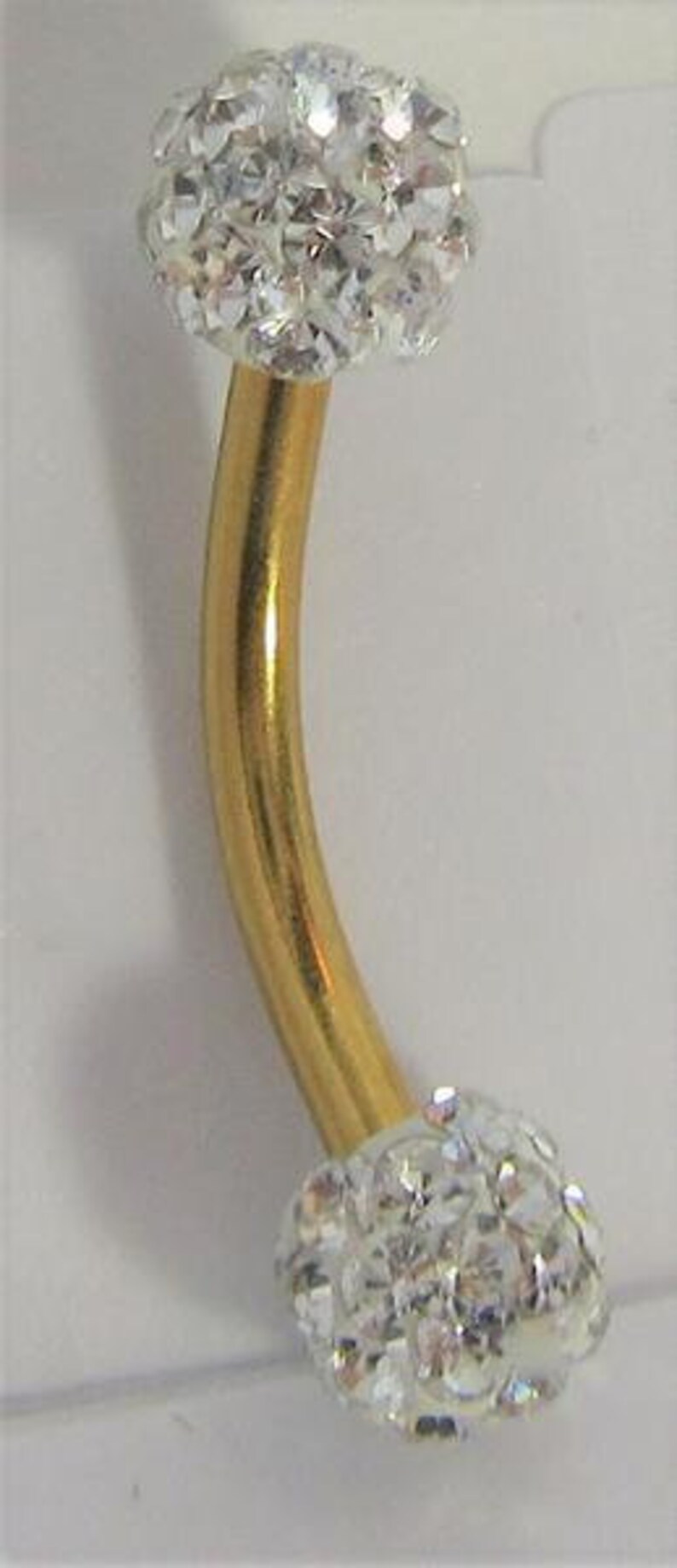 VCH Jewelry Vertical Hood 14k Gold Plated Barbell Crystal Etsy