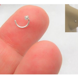 Diamond 2mm Nose Stud Claw Set Stone Nose Stud Screw Swirl Shaped Post Jewelry 22 gauge 22G Nose Jewelry Pin Nostril Nose Ring