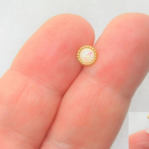 16G Gold Filled Ear Stud Cartilage Stud Hypoallergenic Opal Earring Ear Ring Bioplast Stud Lip Stud Lip Jewelry Helix Stud Tragus Stud Conch