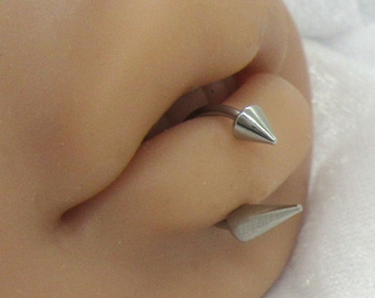 14G 16G Snake Bites Labret Lip Ring Long Spike Bottom Side Lip Ring Horseshoe 16 Gauge 14 gauge Lip Stud Lip Ring Lip Jewelry