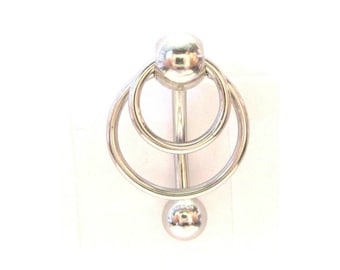 Clitoral Clitorial Clit Hood Bar VCH Vertical  Surgical Steel Double Hoop Dangle Barbell VCH   Ring Jewelry 10 gauge