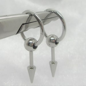 Men&#39;s Hoop Steel Earrings Stainless Steel Earring 14g 16g Earrings Men&#39;s Earrings 14 16 Gauge Earrings For Men Manly Earrings Spike Hoops