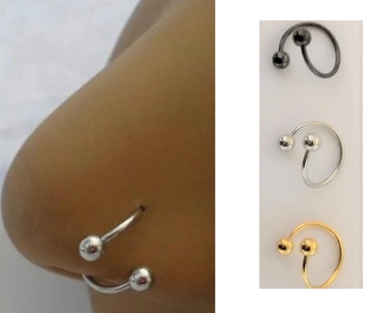 Gold Black Silver Nose Ring Stud Nose Jewelry Twisted Nose Hoop 20g 20  Gauge 18g 18 Gauge 16 Gauge 16g Nostril -  Singapore