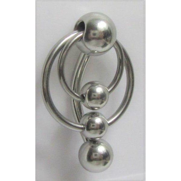 Clitoral Clitorial Clit Hood Bar VCH Vertical  Stainless Steel Double Hoops Balls Dangle Barbell VCH  Ring 14 gauge  14G Intimate Jewelry