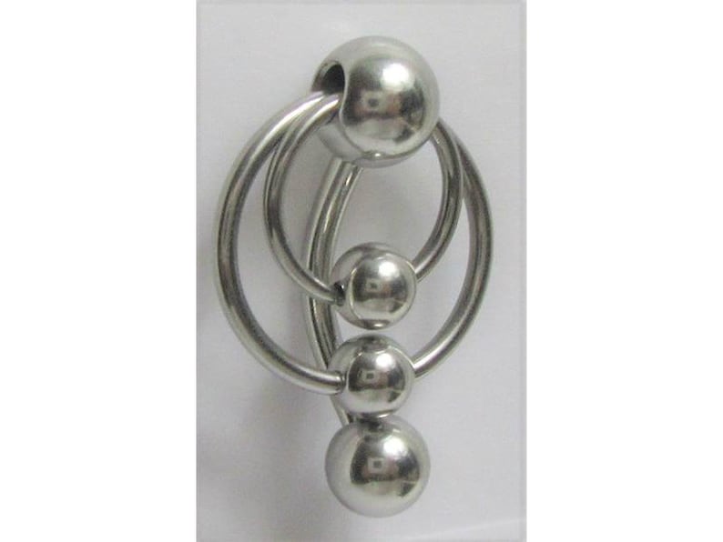VCH Jewelry Vertical Hood Surgical Steel Double Hoops Balls Dangle Barbell VCH Clitoral Hood Ring 14 gauge Intimate Jewelry 14G 