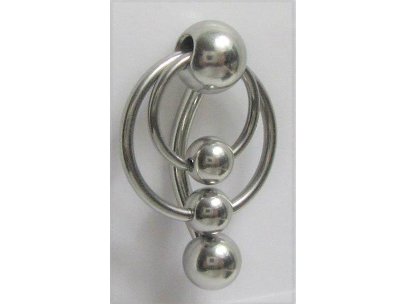 Clitoral Clitorial Clit Hood Bar VCH Vertical  Surgical Steel Double Hoops Balls Dangle Barbell VCH  Ring 10 gauge  10G