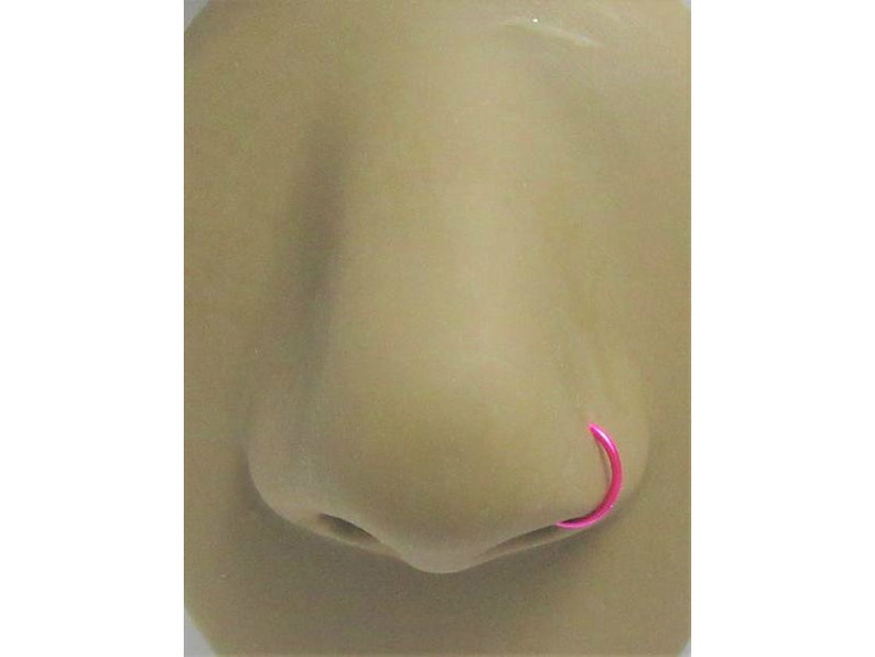 Neon Pink Titanium Nose Hoop Ring Nostril Hoop Ring Seamless Etsy