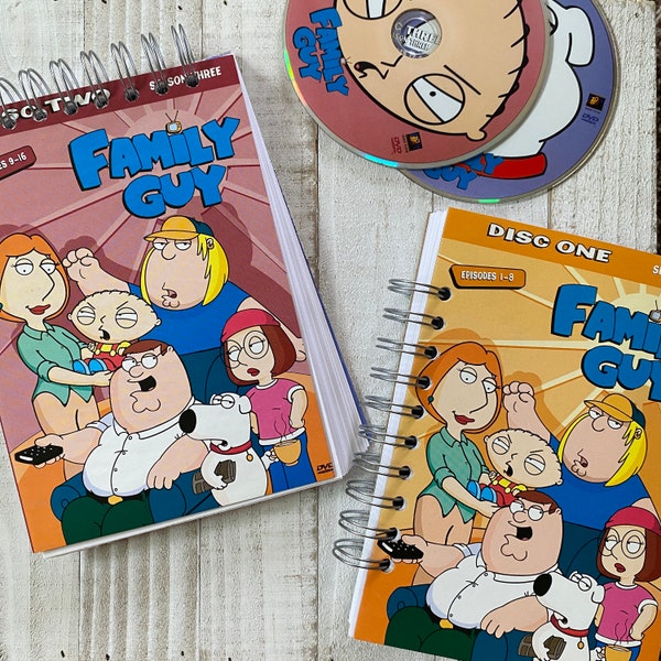Family Guy DVD Notebooks | Animated TV Show | Favorite Show Gift | 00s TV Show | 1990s | Adult Cartoon