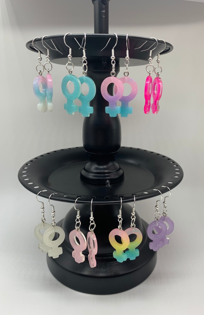 Female Symbol Earrings Kawaii Feminist Charm Dangle Earrings Etsy
