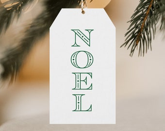Printable Gift Tags | NOEL Gift Tags | Instant Download | Christmas Gift Tags | Wine Tags | Print at Home | Set of 12