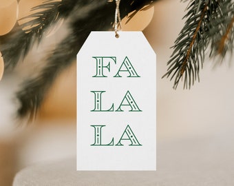 Printable Gift Tags | Fa La La | Instant Download | Christmas Gift Tags | Wine Tags | Holiday Gift Tags | Print at Home | Set of 12