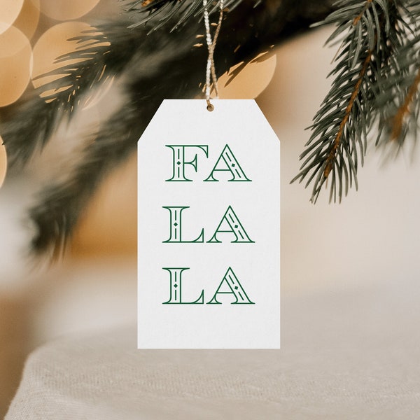 Printable Gift Tags | Fa La La | Instant Download | Christmas Gift Tags | Wine Tags | Holiday Gift Tags | Print at Home | Set of 12