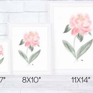 Peony Print Printable Pink Digital Flower Floral Nature Digital Download includes 5x7, 8x10, 11x14, 16x20 inches image 2