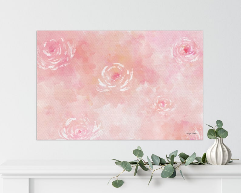 Fine Art Canvas Acrylic Painting Print Roses Digital Painting Digital Acrylic Wall Decor Multiple Sizes Available image 1