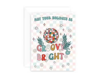 Groovy and Bright Holiday Greeting Card Set | Retro Holiday Greeting Card Set | Cheerful Holiday Greeting Card Set | Cards for Any Holiday