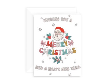 Retro Christmas Card Set: Holiday Greeting Cards