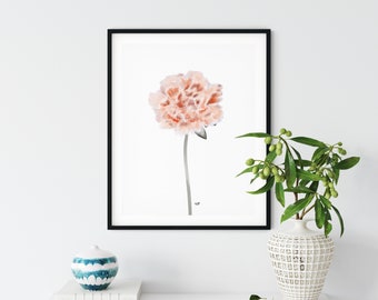 Peony Print | Vintage | Printable | Pink | Digital | Flower | Floral | Nature | Digital | Download includes 5x7, 8x10, 11x14, 16x20 inches