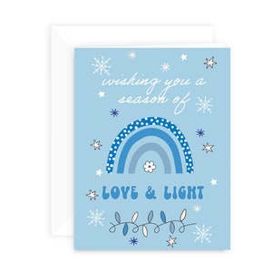 Love and Light Holiday Card Set: Retro Blue Greeting Cards