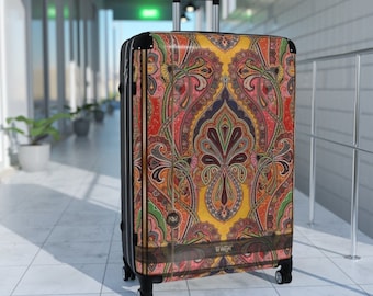 Pashmina Paisley Suitcase 3 Sizes Carry-on Suitcase Paisley Travel Luggage High Quality Wheels Suitcase | D20113
