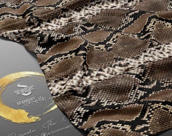 Tela con estampado de serpiente, tela de algodón peinado cortada a medida, tela de poliéster hilado, tela para acolchado y confección, tela DIY con estampado de serpiente / D20305