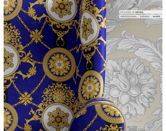 Gold Circles Upholstery Fabric 3meters 9 Designs & 12 Furnishing Fabrics Baroque Decorative Fabric by the Yard | 031