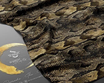 Tela con estampado de piel de pitón, tela de algodón peinado cortada a medida, tela de poliéster hilado, tela para acolchado y confección, tela con estampado de piel de serpiente / D20306