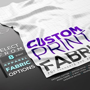 CUSTOM PRINT Apparel FABRIC Print on Demand Fabric by the yard Custom Print for Designer Artists Fabric Printing Service