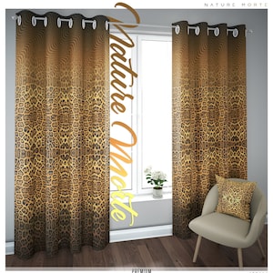 Leopard Print Curtain Panel, Grommet Curtain, 9 Fabrics in 3 Sizes, Heavy & Sheer Curtains, Animal Print Curtain, Custom Made Curtains