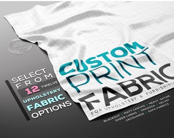 May include: A white fabric sample with the text "SELECT FROM 12 TWELVE UPHOLSTERY FABRIC OPTIONS CUSTOM PRINT FABRIC FOR UPHOLSTERY & FURNISHINGS BLACKOUT MATT CANVAS HEAVY SATINS SHEER LINENS ORGANZA VELVET JACQUARDS SOFA FABRICS"