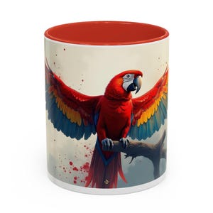 Macaw Parrot Coffee Mug: Ceramic Accent Mug, Tropical Bird Design