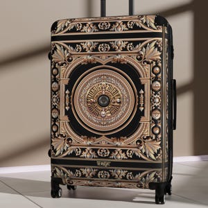 Premium Suitcase, Ornate Travel Luggage, Rose Gold Suitcase, Baroque Luggage, Luxury Travel Suitcase, Carry on Luggage | 522191