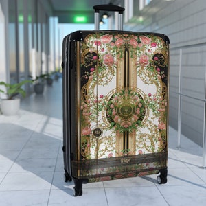 Baroque Floral Suitcase Decorative Florals Luggage Carry-on Suitcase Luxury Hard Shell Suitcase with Spinner Wheels | D20207B