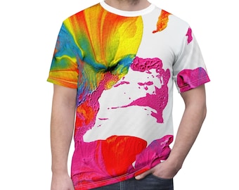 Abstract Art Print T-Shirt, Unisex Tee Shirt, Colorful T-Shirt, Abstract Painting Tee Shirt, Unisex T-shirt, Summer wear Tee, | 1003