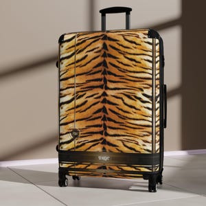 Tiger Print Suitcase, Travel Luggage, Carry-on Suitcase, Animal Print Luggage, Hard Shell Suitcase, Jetsetters Stylish Travel Gear | 100178
