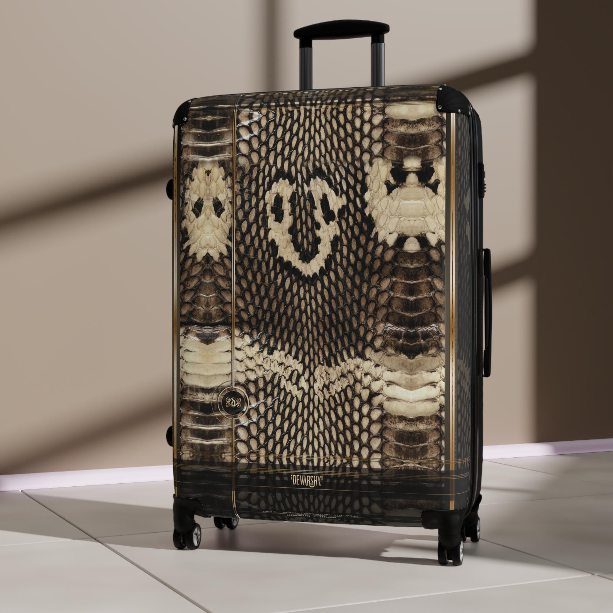 Snake Python Print Suitcase, Exotic Adventure Gear, Hard Shell