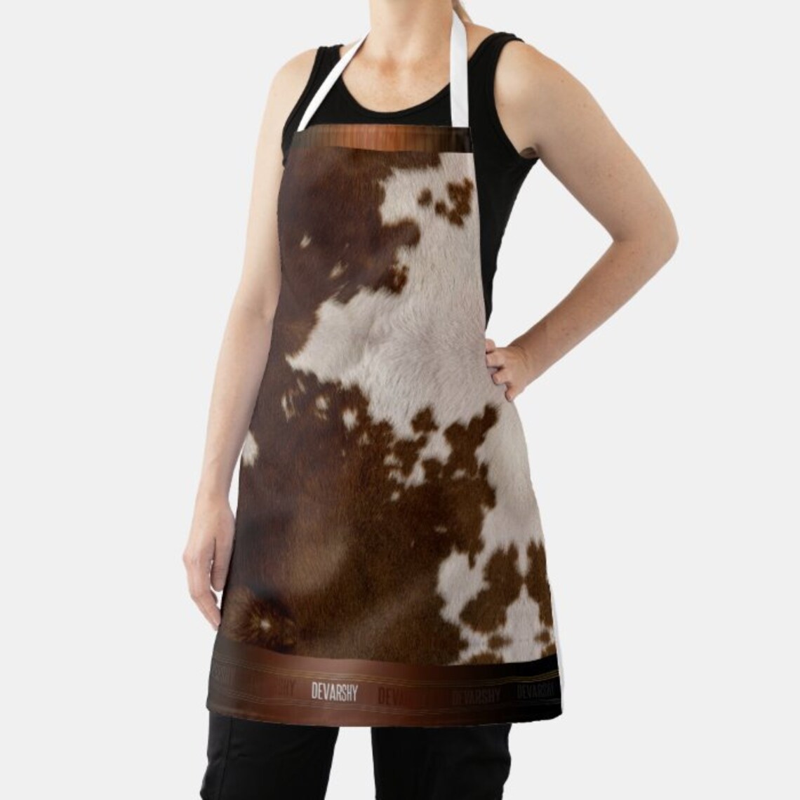 Cow Skin Animal Print Apron 11222 Etsy
