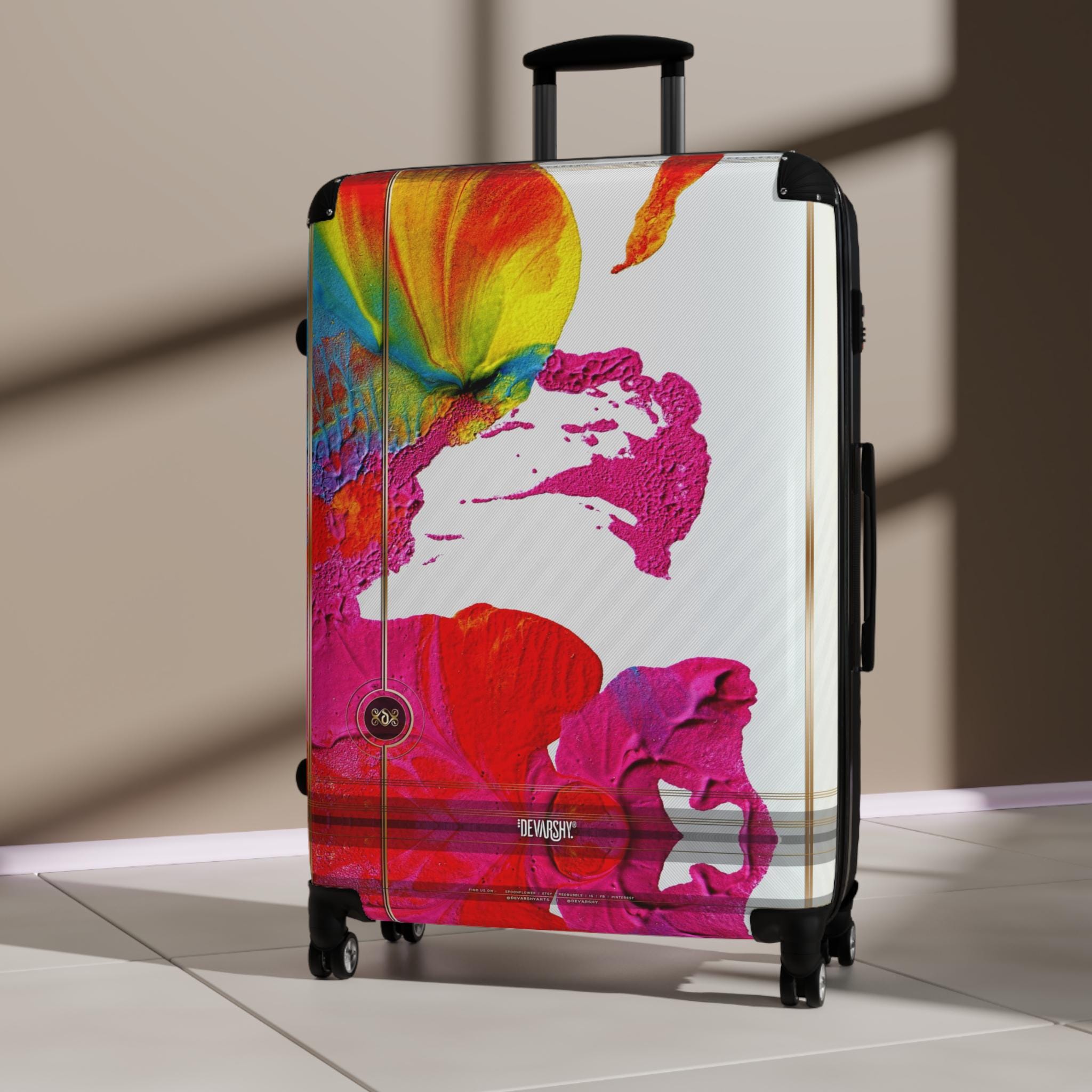 旅行鞄 ディスプレイ キャリーケース ウォールアート ポップアート クラッシック Abstract Art Suitcase, Unique Hard Shell Luggage, Pop Art Suitcase