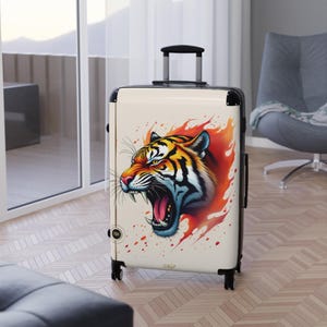 Koffer brullende tijger, handbagage, bagage met wilde dierenkunst, jetsetter-reistas, reizigersaccessoire, bagage met tijgerprint | 003 afbeelding 12