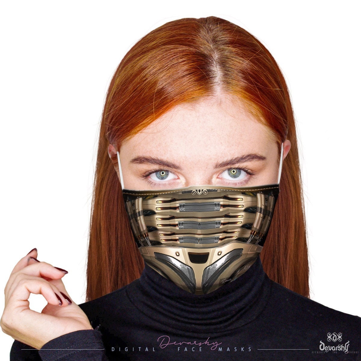 Mechanical Steampunk Robot Face Mask With Filter and Nose Etsy UK