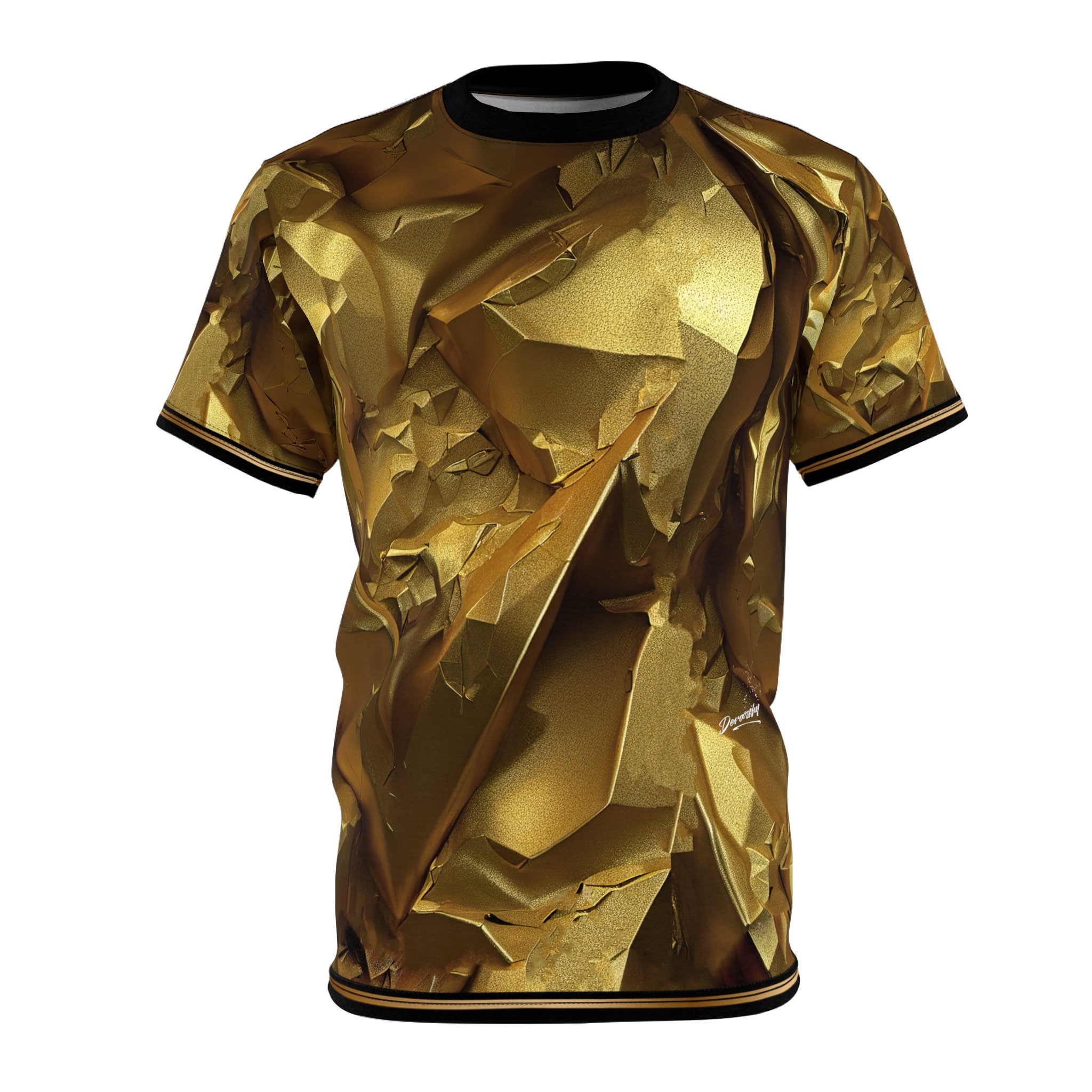 Tシャツ・カットソー Golden FW25 (GWP01874 P00212782432) Metallic Gold Print T-shirt, Unisex Tee Shirt, Summer T
