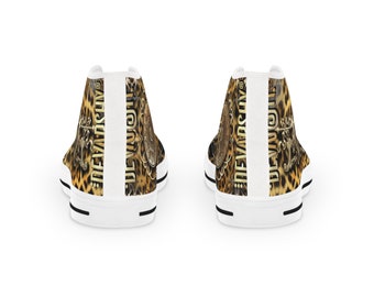Baroque Leopard Shoes, Unisex High Top Sneakers, Animal Print