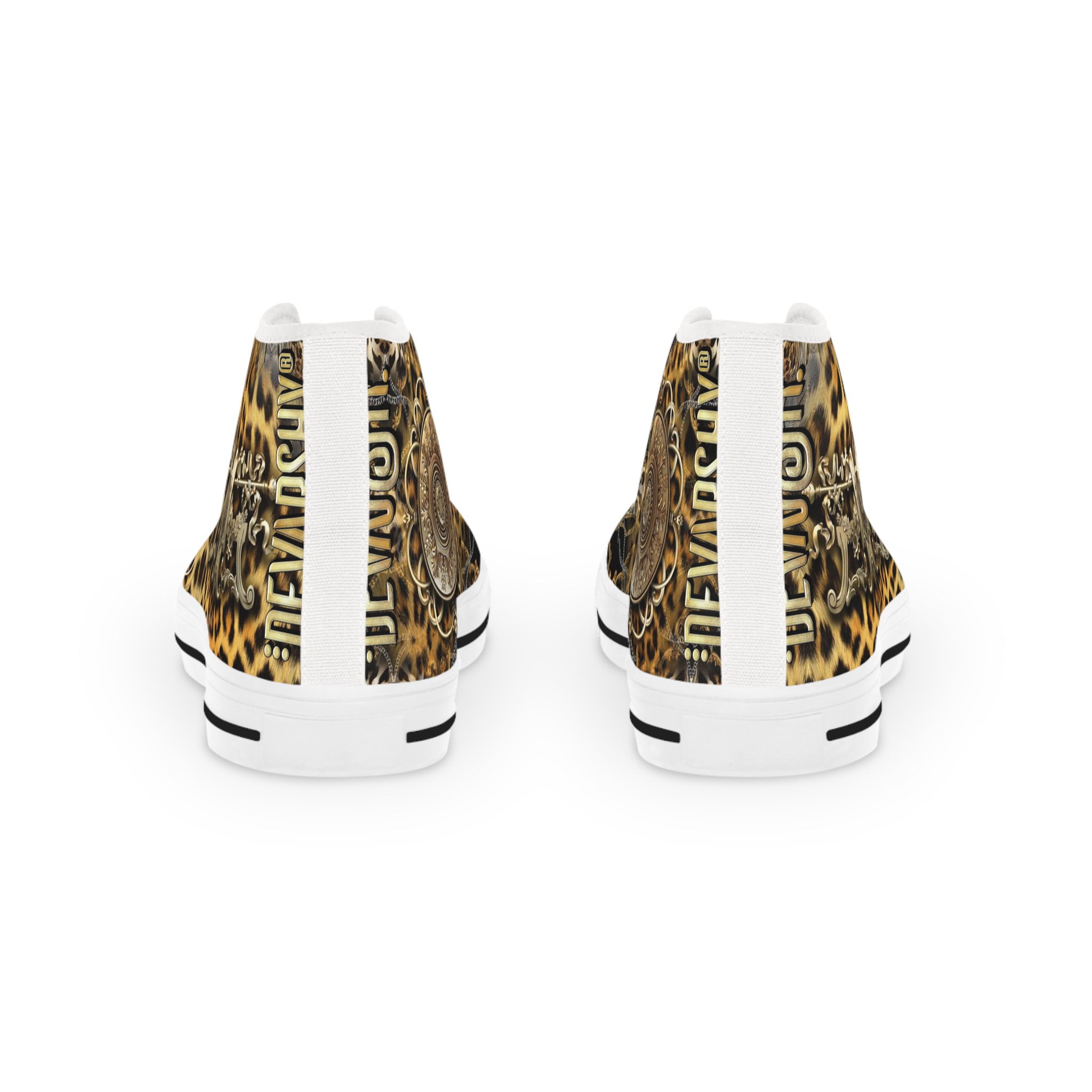 Baroque Leopard Shoes, Unisex High Top Sneakers, Animal Print