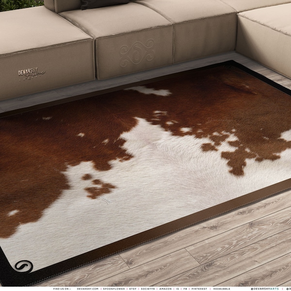 Cow Print Area Rugs Etsy