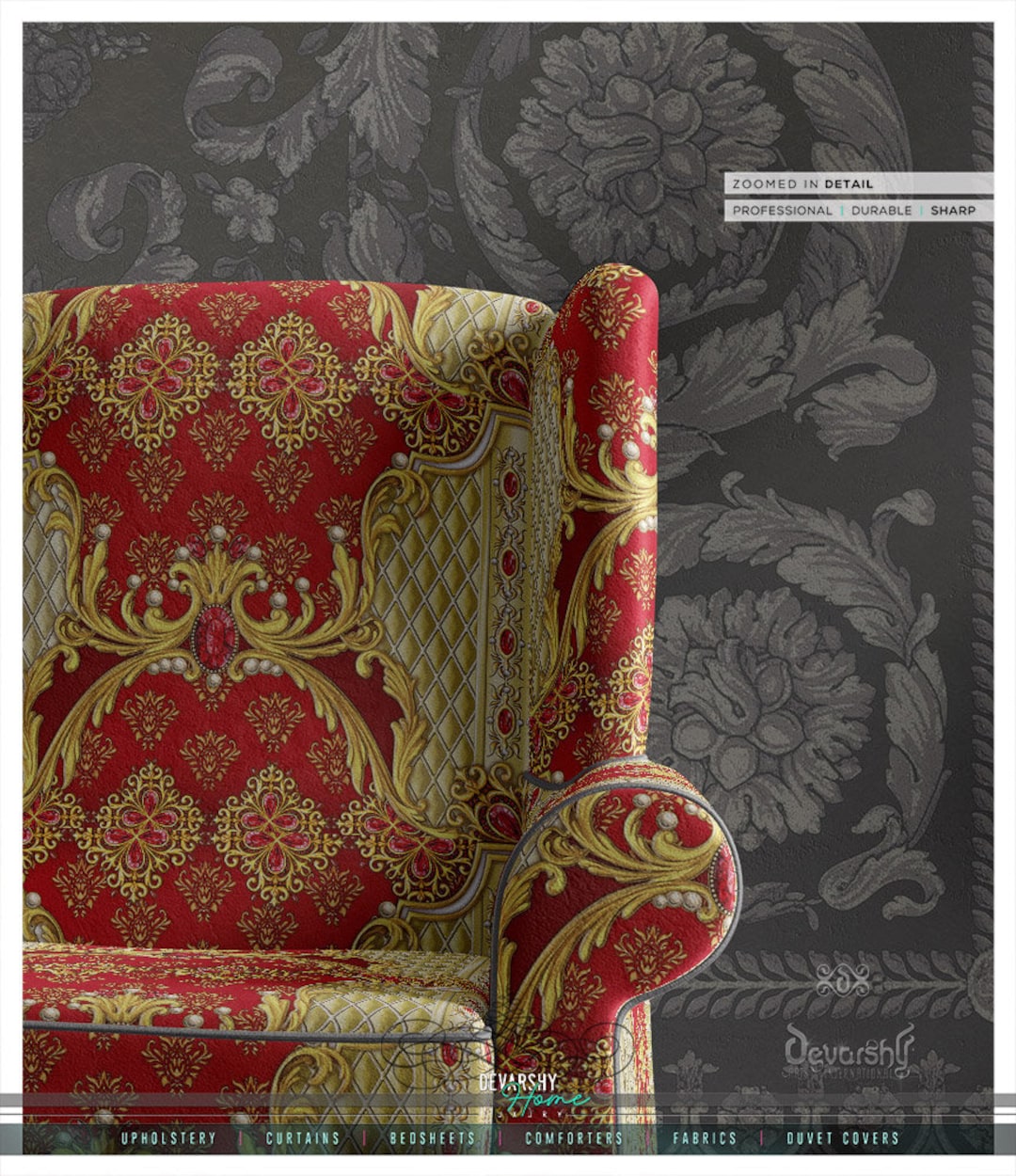 Floral Pattern Upholstery Fabric 3meters 9 Designs & 12 Furnishing ...