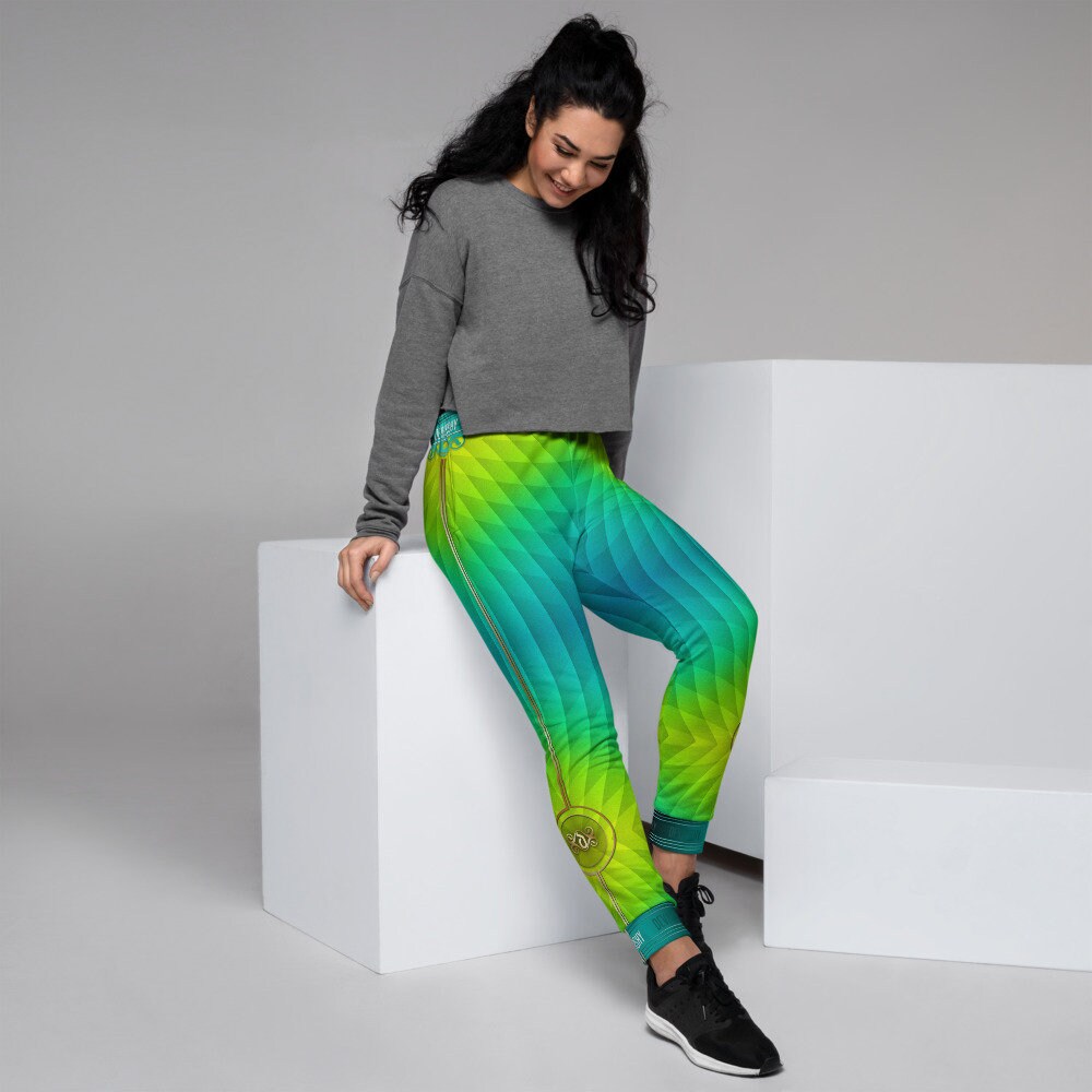 neon green and black joggers