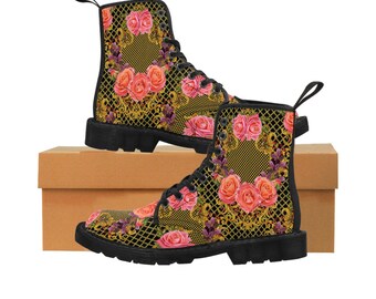 floral doc martens canvas