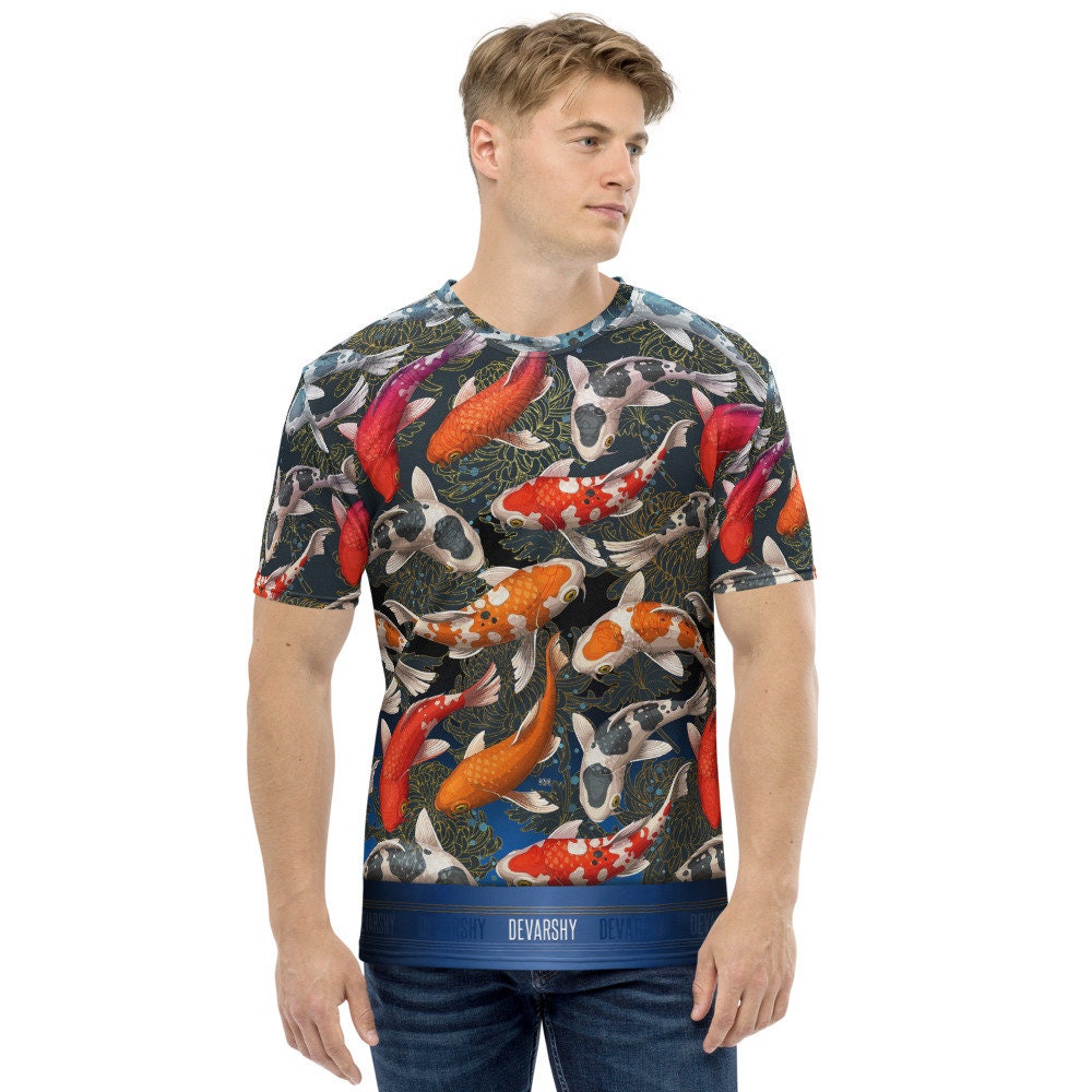 Japanese Koi Fish Print Premium Men's T-Shirt 11154 | Etsy